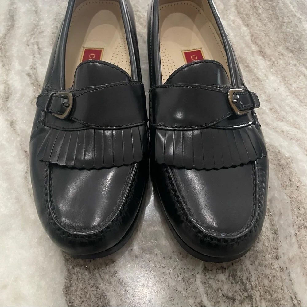 Cole Haan Black Monk Strap Loafer Buckle Size 10